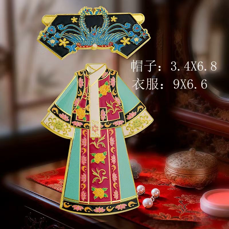 国潮人物合金冰箱贴现货旅游纪念品创意格格服磁贴文创周边景区文创冰箱贴详情图3