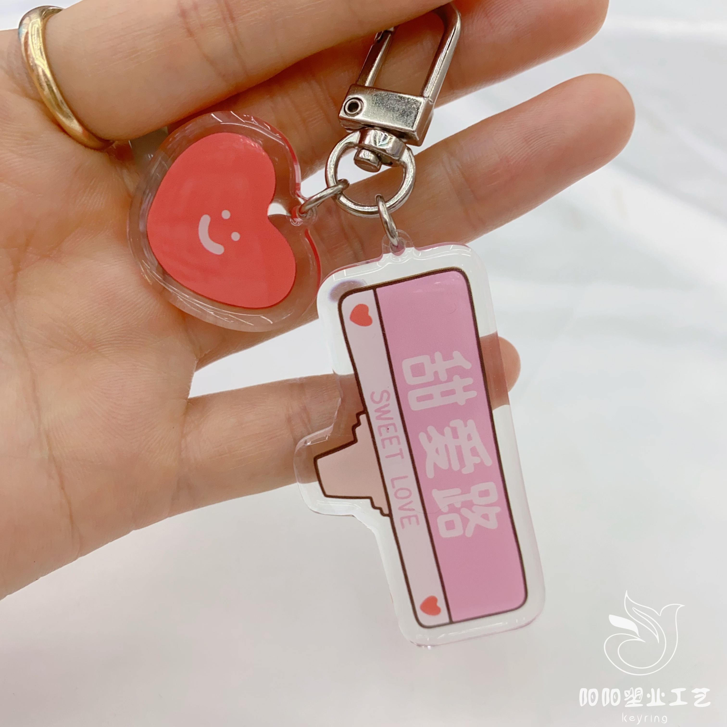 小批量定制亚克力钥匙扣文创diy动漫卡通挂件创意自制纪念周边高山文创贴画详情图2