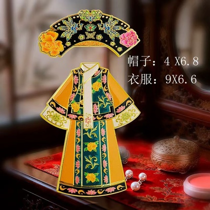 国潮人物合金冰箱贴现货旅游纪念品创意格格服磁贴文创周边景区文创冰箱贴